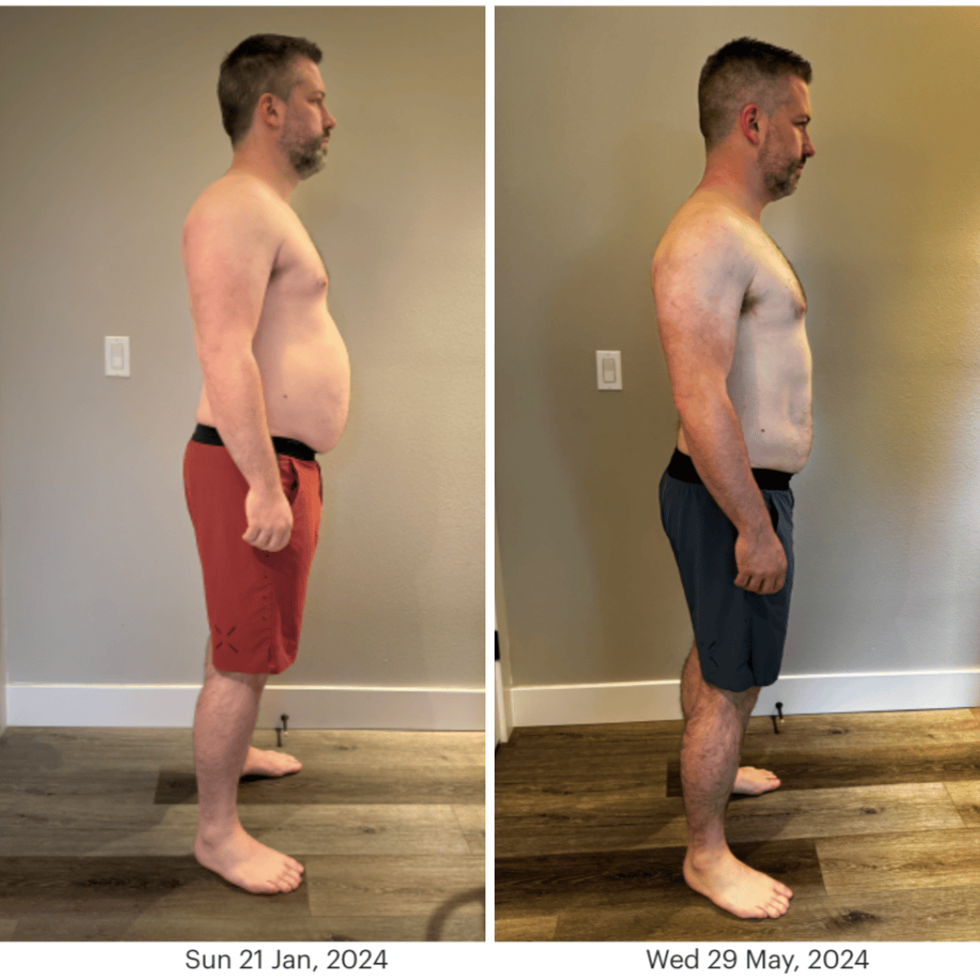Marc's original side-view comparison from January 21 to May 29, 2024