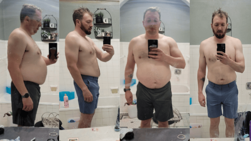 Andrew’s original side and front progress photos