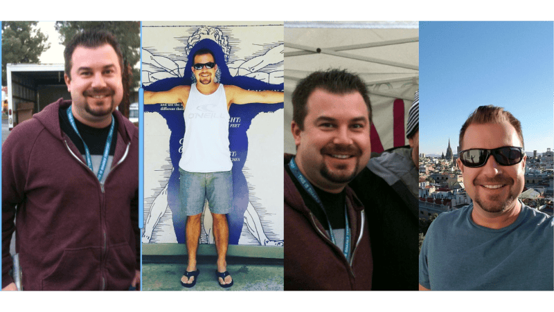 Michael’s original lifestyle and weight-loss progress photographs